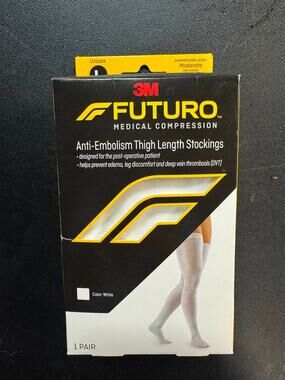 NWT 3M Futuro Anti Embolism Thigh Length Compression Stockings  - medium unisex